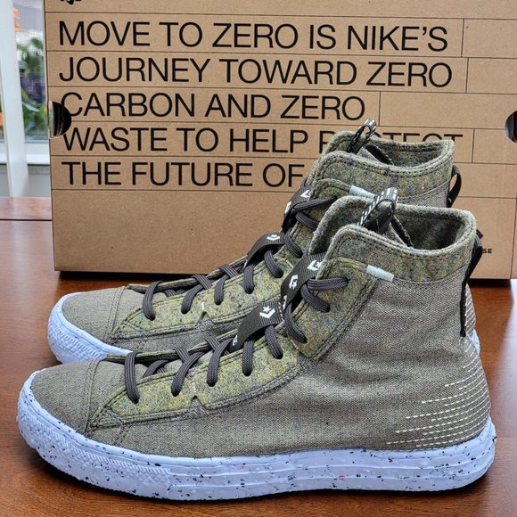 Converse Mens CTAS Crater Hi Canvas Renew 169417C Yellow/Carbon Jasper - Picture 5 of 13